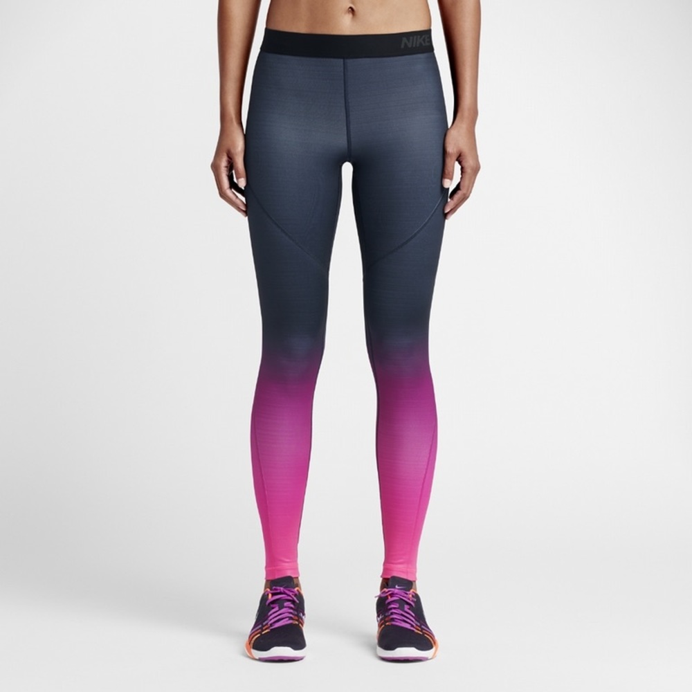 Nike Pro Hyperwarm Tights – Ombré Navy/Pink, XS (Runs Small, Waist 23”)